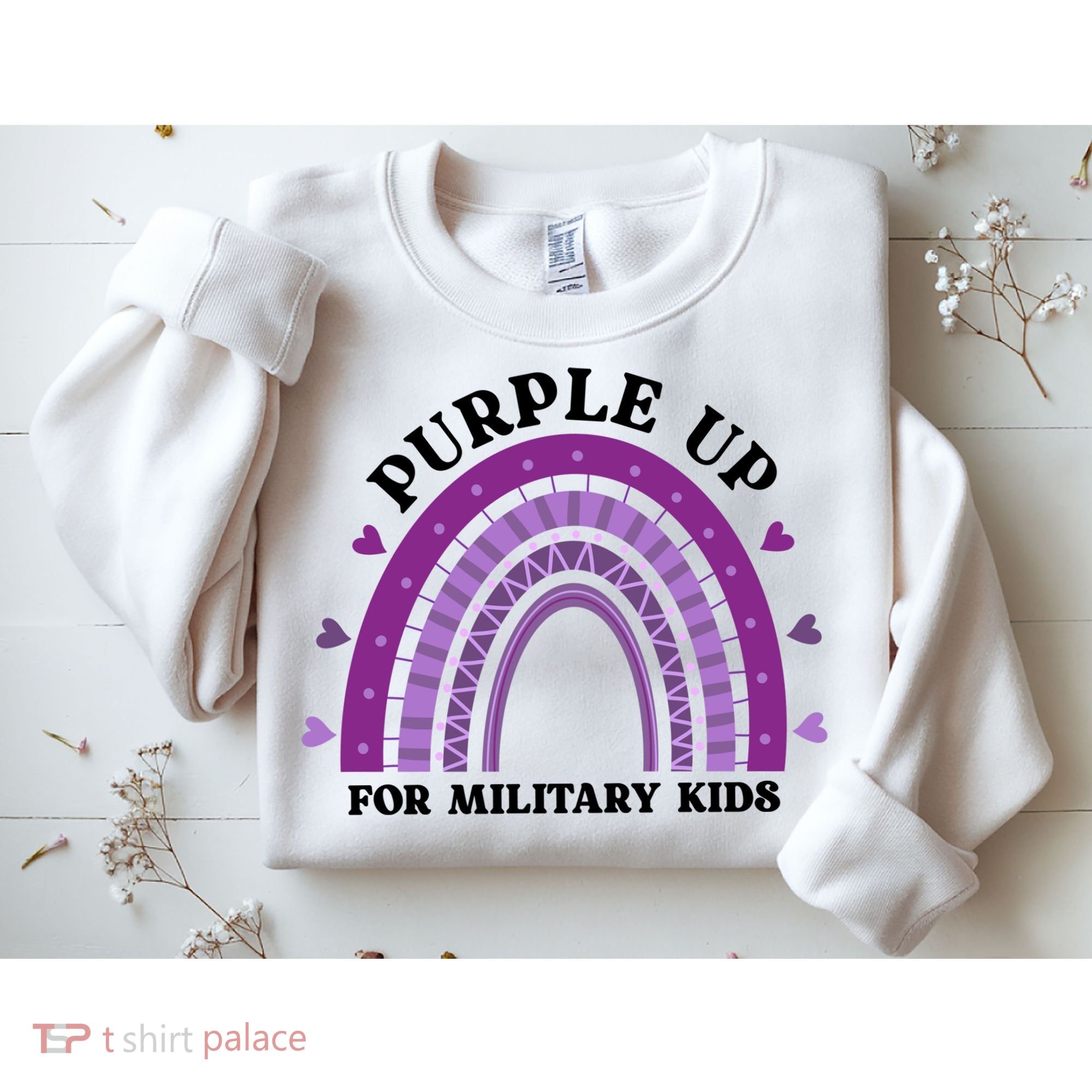Purple Up For Military Rainbow Sweatshirt
