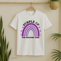 Purple Up For Military Rainbow T-Shirt thumb 2