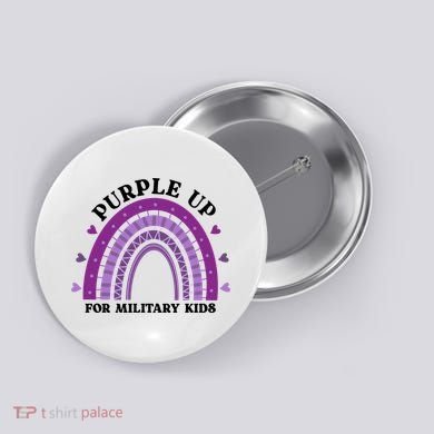 Purple Up For Military Rainbow Button