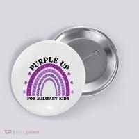 Purple Up For Military Rainbow Button thumb 0