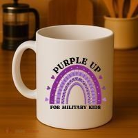 Purple Up For Military Rainbow Coffee Mug thumb 4