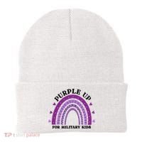 Purple Up For Military Rainbow Beanie thumb 0