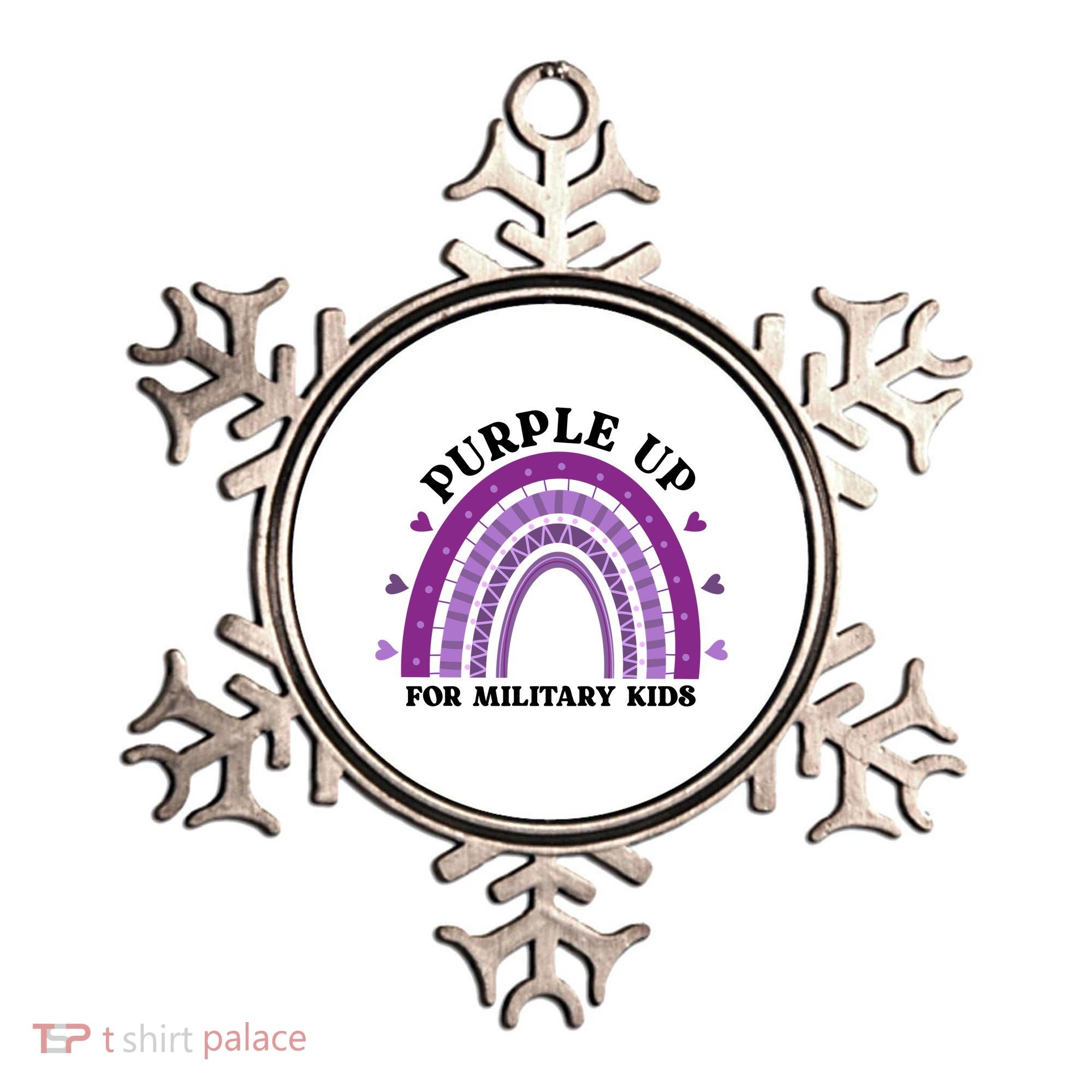 Purple Up For Military Rainbow Ornament