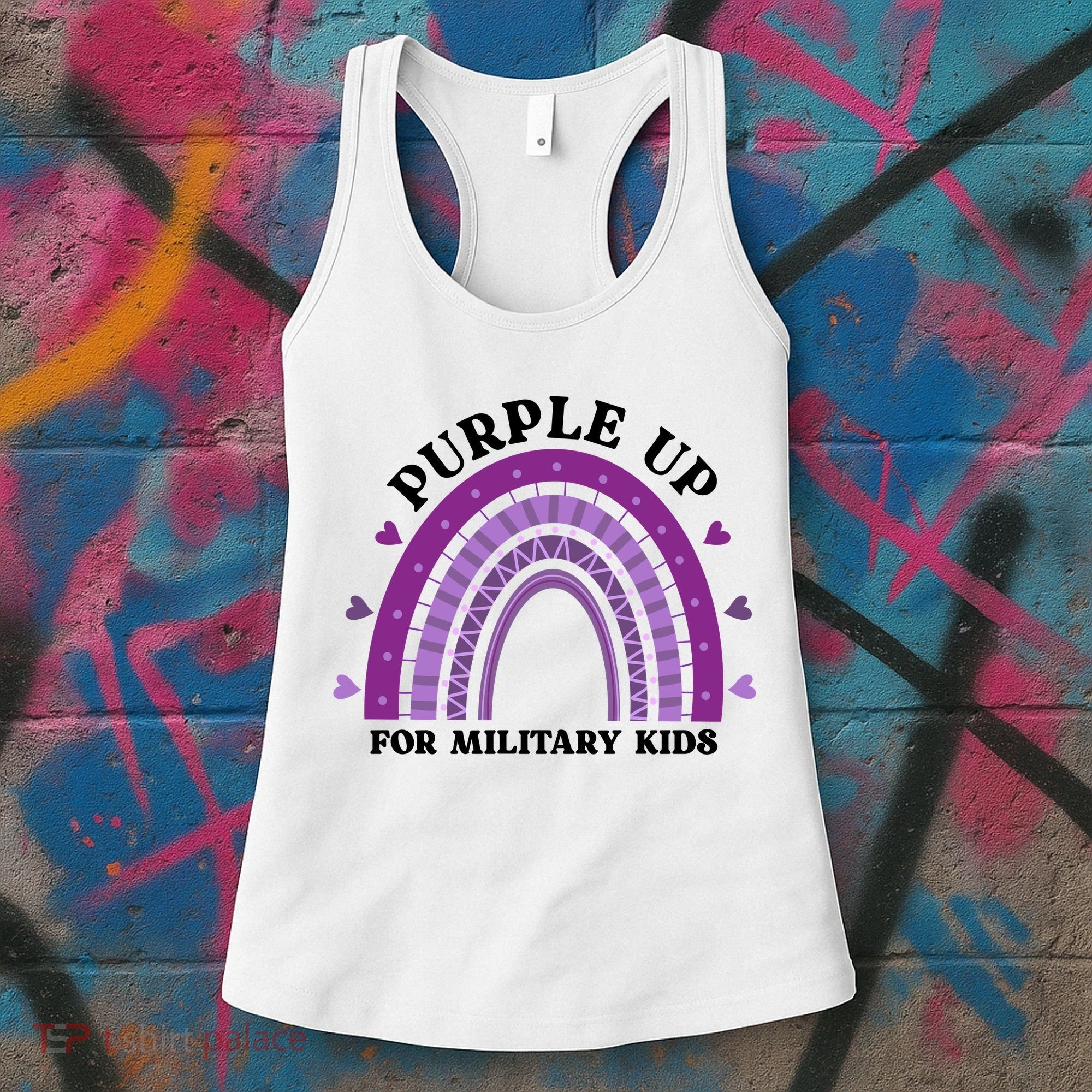 Purple Up For Military Rainbow Women's Tank Top