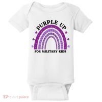 Purple Up For Military Rainbow Baby Bodysuit thumb 0