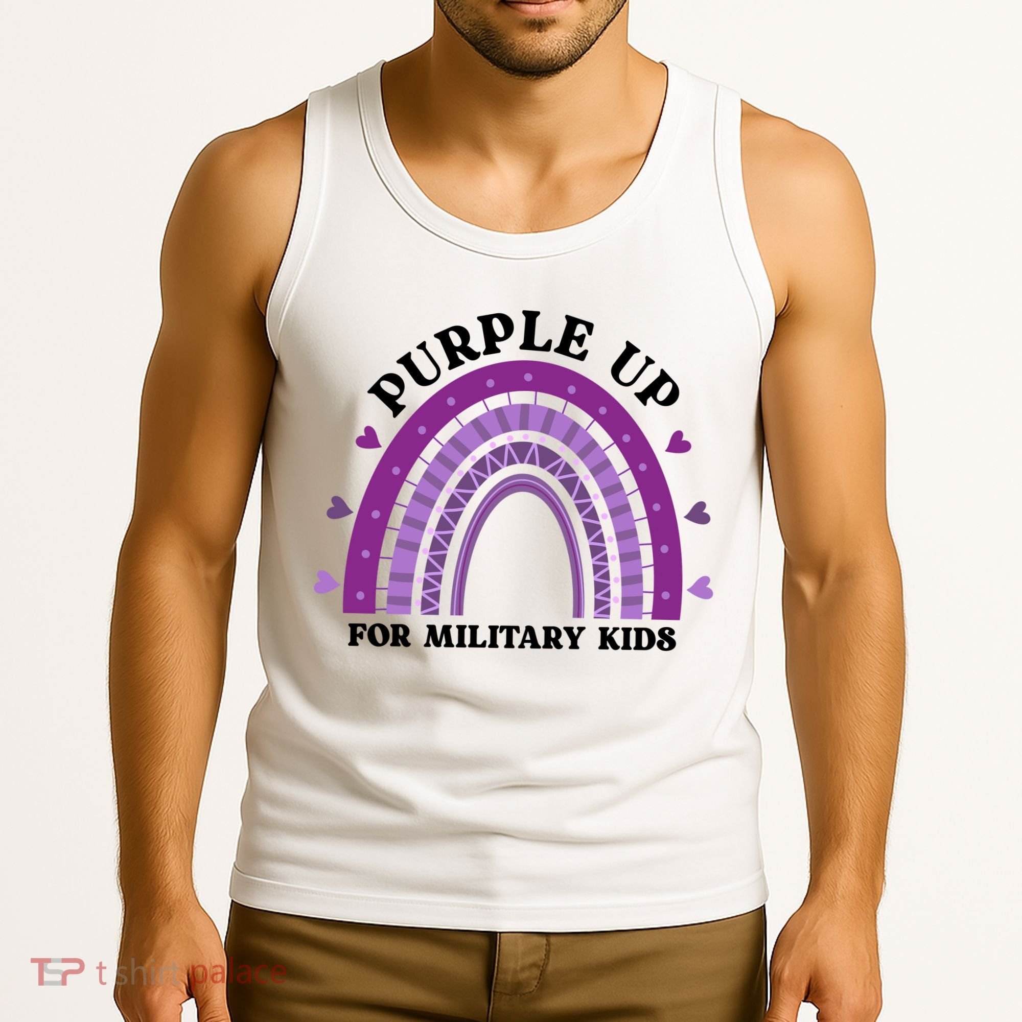 Purple Up For Military Rainbow Tank Top