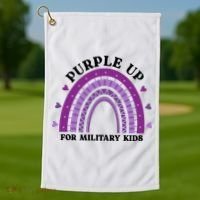 Purple Up For Military Rainbow Golf Towel thumb 1