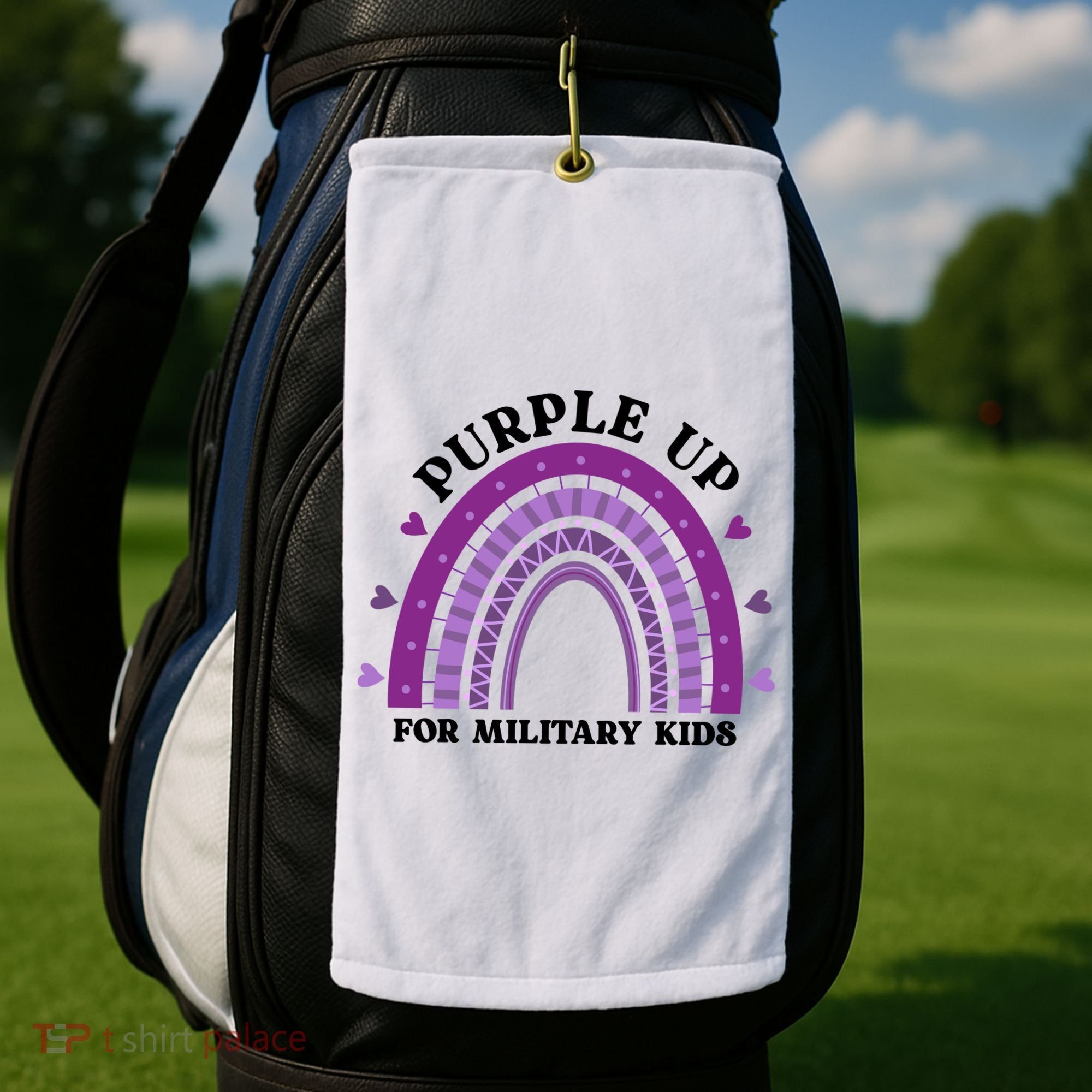 Purple Up For Military Rainbow Golf Towel