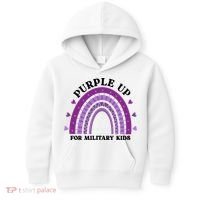 Purple Up For Military Rainbow Kids Hoodie thumb 0