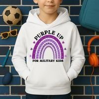 Purple Up For Military Rainbow Kids Hoodie thumb 2