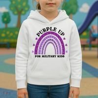 Purple Up For Military Rainbow Kids Hoodie thumb 3