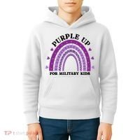 Purple Up For Military Rainbow Kids Hoodie thumb 4