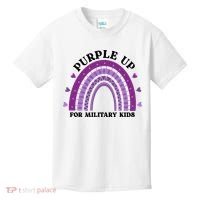 Purple Up For Military Rainbow Kids T-Shirt thumb 0