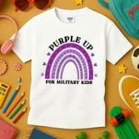 Purple Up For Military Rainbow Kids T-Shirt thumb 3
