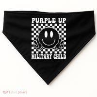 Purple Up For Military Child Retro USA-Made Doggie Bandana thumb 0