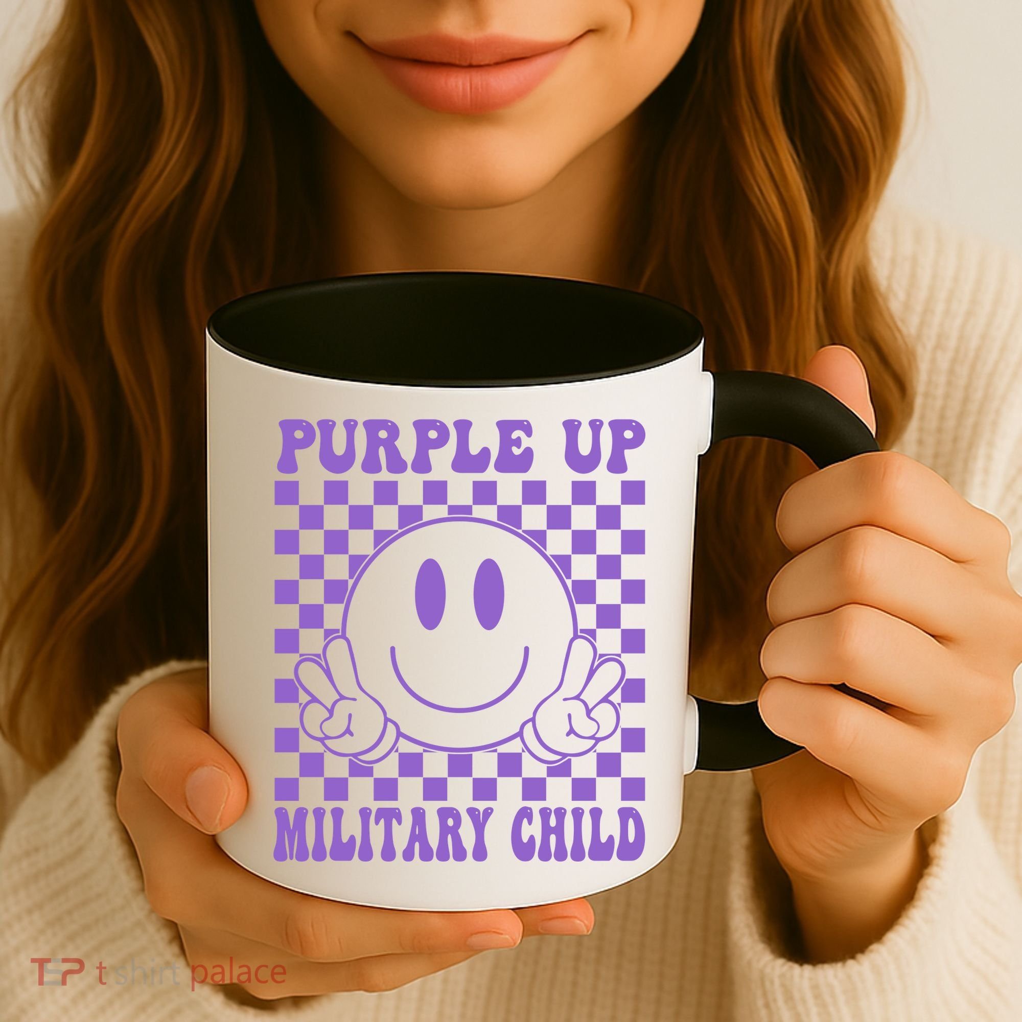 Purple Up For Military Child Retro Coffee Mug