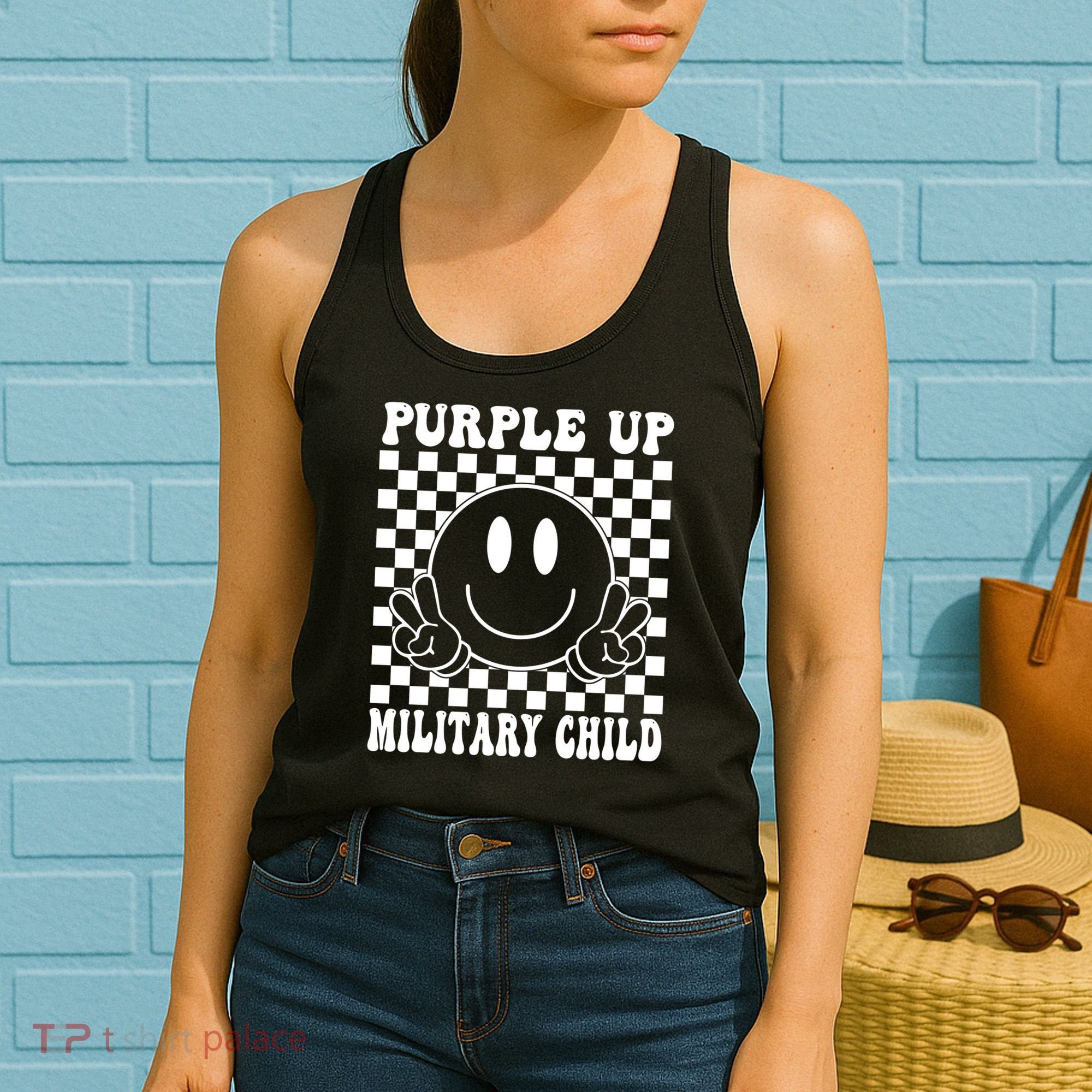 Purple Up For Military Child Retro Women's Tank Top