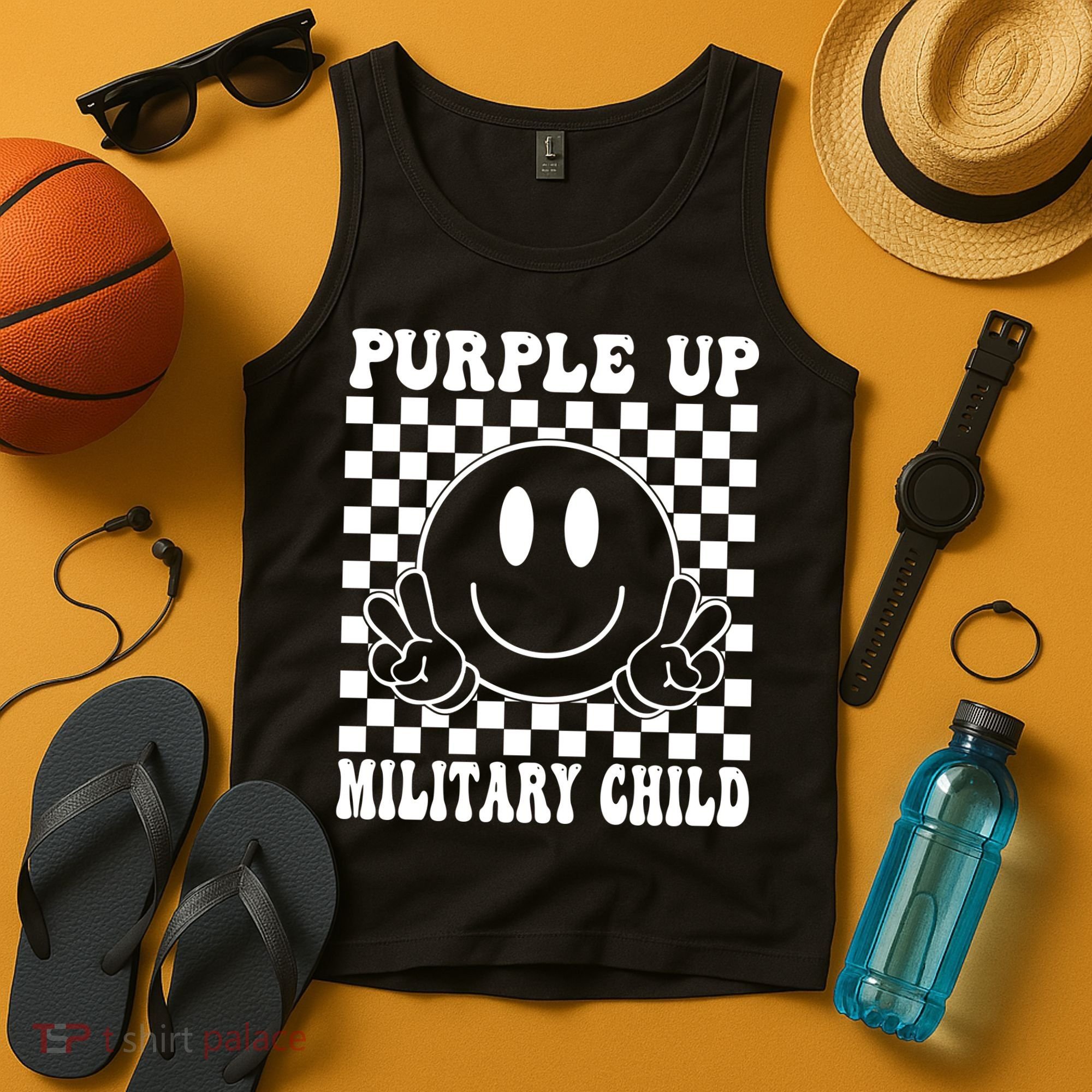 Purple Up For Military Child Retro Tank Top