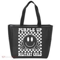 Purple Up For Military Child Retro Tote Bag thumb 0