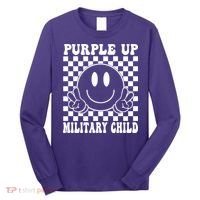 Purple Up For Military Child Retro Long Sleeve Shirt thumb 0