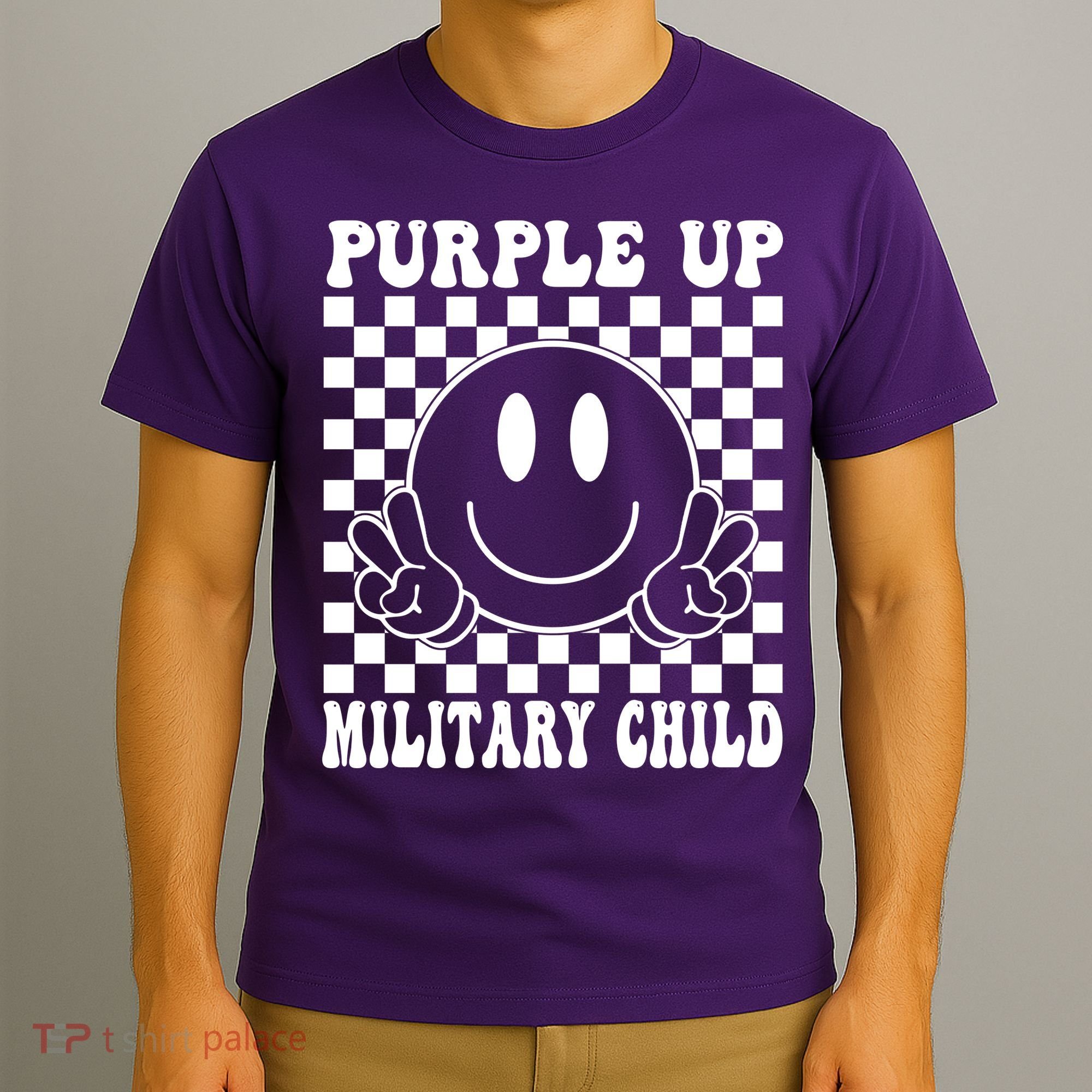 Purple Up For Military Child Retro T-Shirt