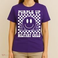 Purple Up For Military Child Retro T-Shirt thumb 4