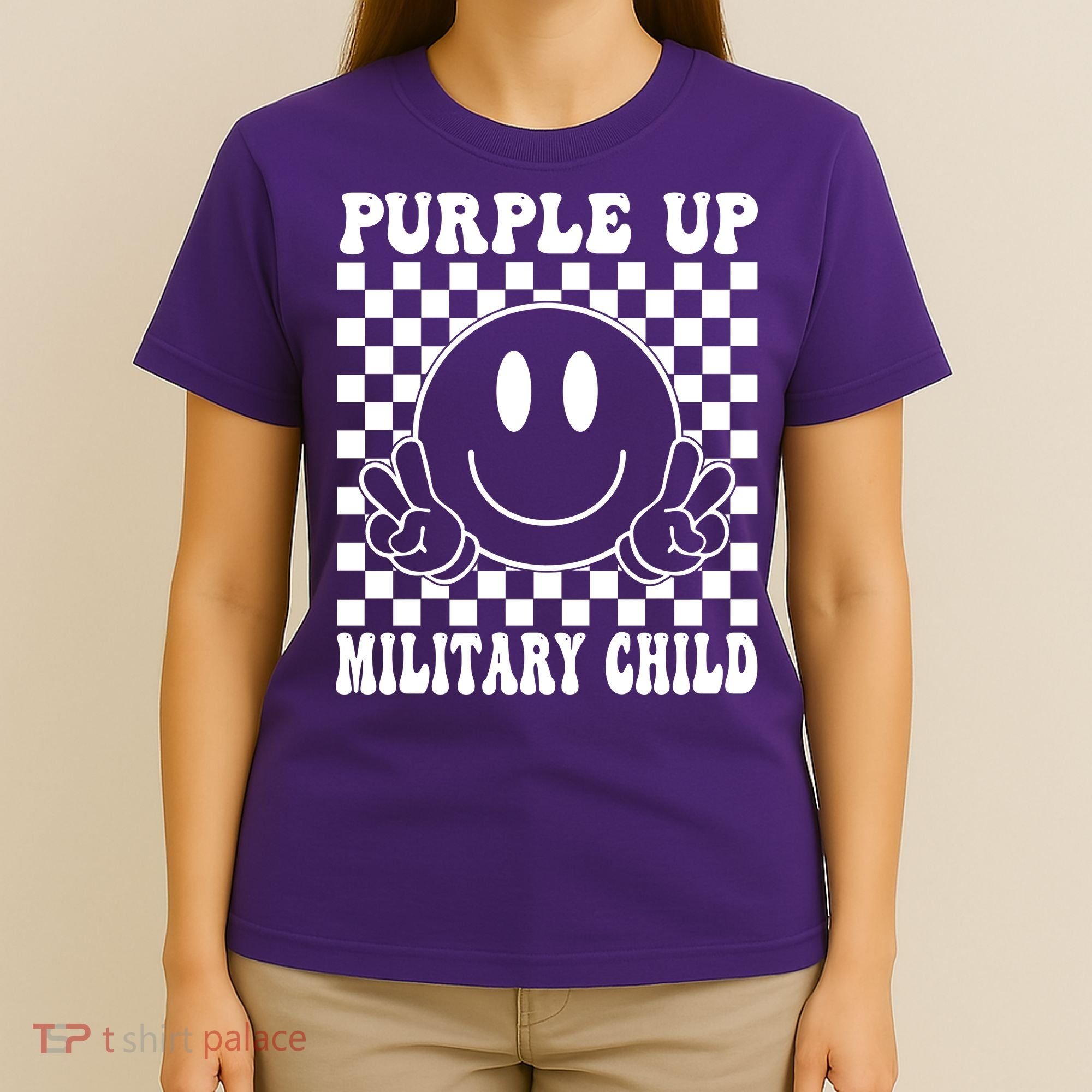 Purple Up For Military Child Retro T-Shirt