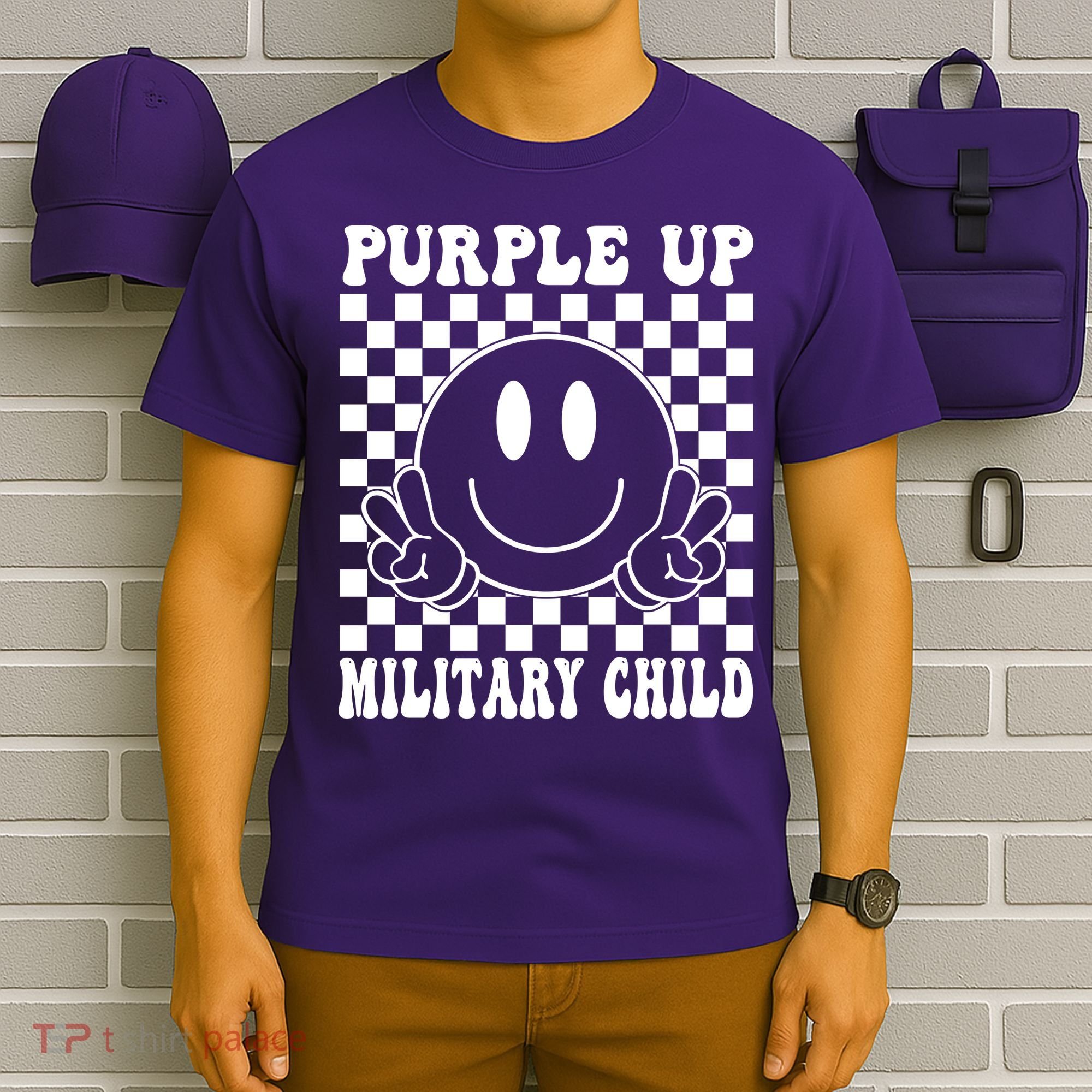 Purple Up For Military Child Retro T-Shirt