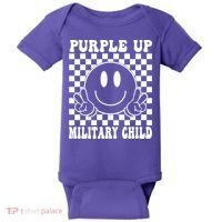 Purple Up For Military Child Retro Baby Bodysuit thumb 0