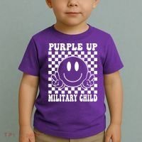 Purple Up For Military Child Retro Toddler T-Shirt thumb 2