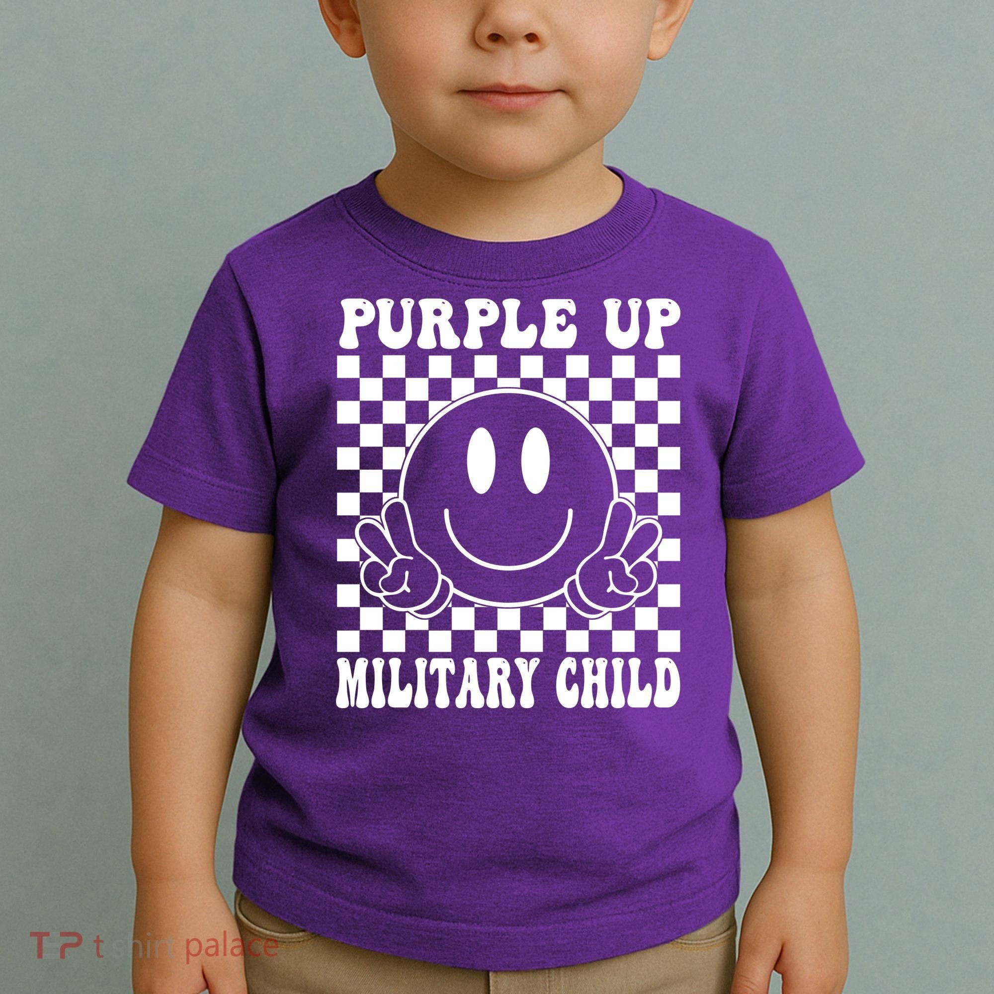 Purple Up For Military Child Retro Toddler T-Shirt