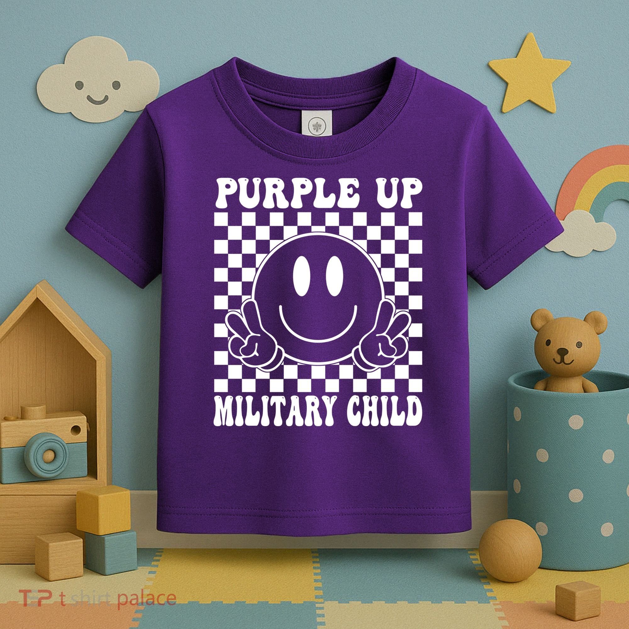 Purple Up For Military Child Retro Toddler T-Shirt