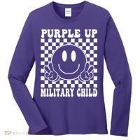 Purple Up For Military Child Retro Women's Long Sleeve Shirt thumb 0