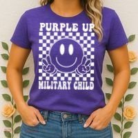 Purple Up For Military Child Retro Women's T-Shirt thumb 2