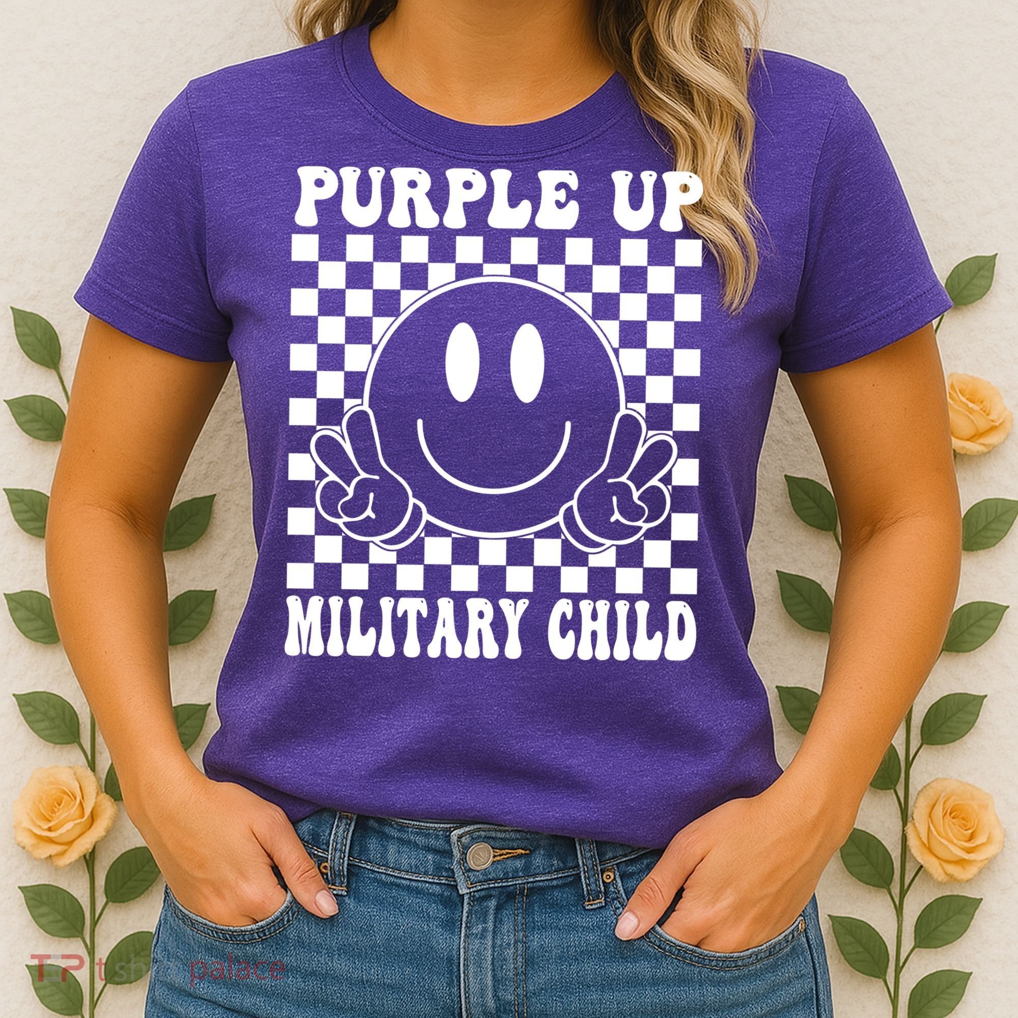 Purple Up For Military Child Retro Women's T-Shirt