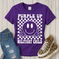 Purple Up For Military Child Retro Women's T-Shirt thumb 3