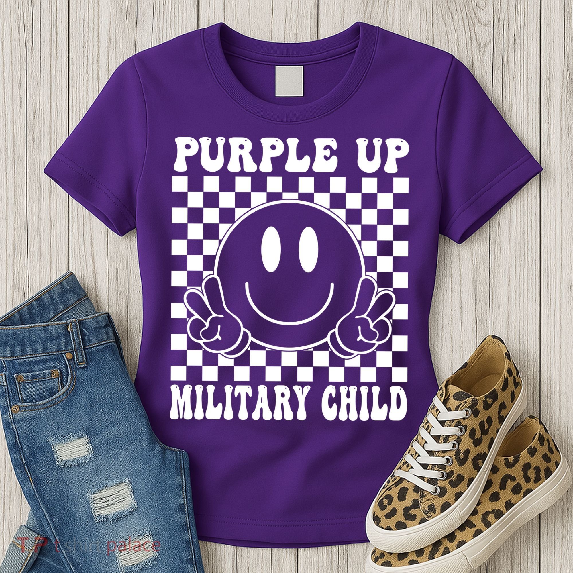 Purple Up For Military Child Retro Women's T-Shirt