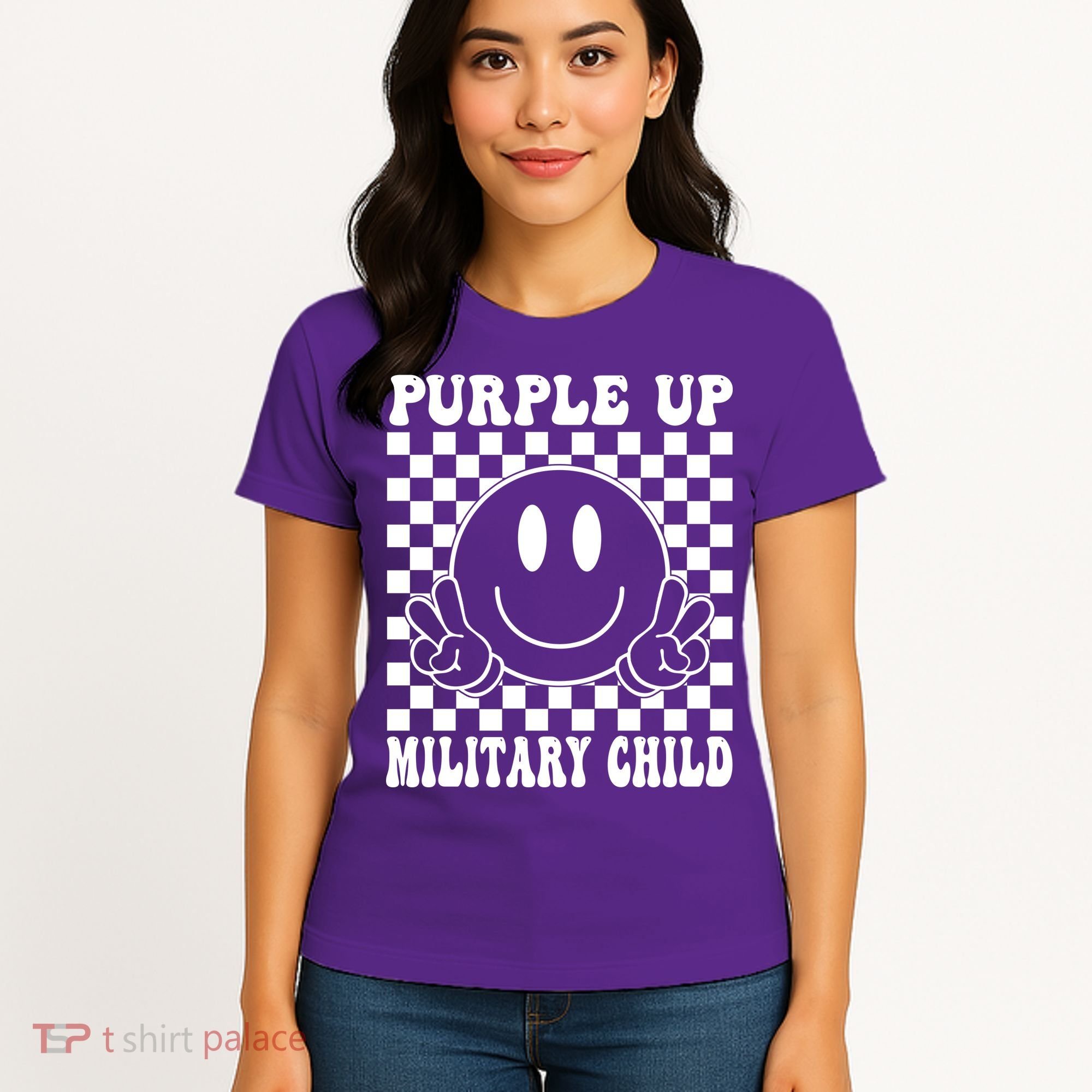 Purple Up For Military Child Retro Women's T-Shirt