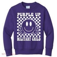 Purple Up For Military Child Retro Kids Sweatshirt thumb 0