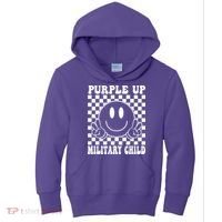 Purple Up For Military Child Retro Kids Hoodie thumb 0