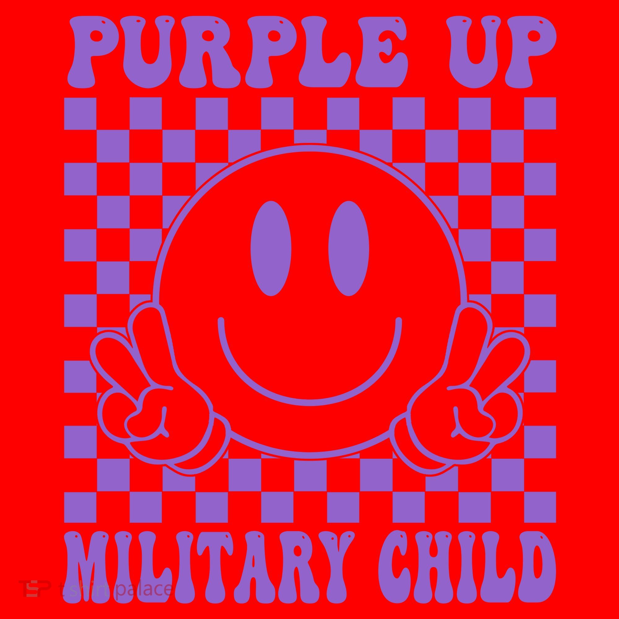 Purple Up For Military Child Retro Santa Hat