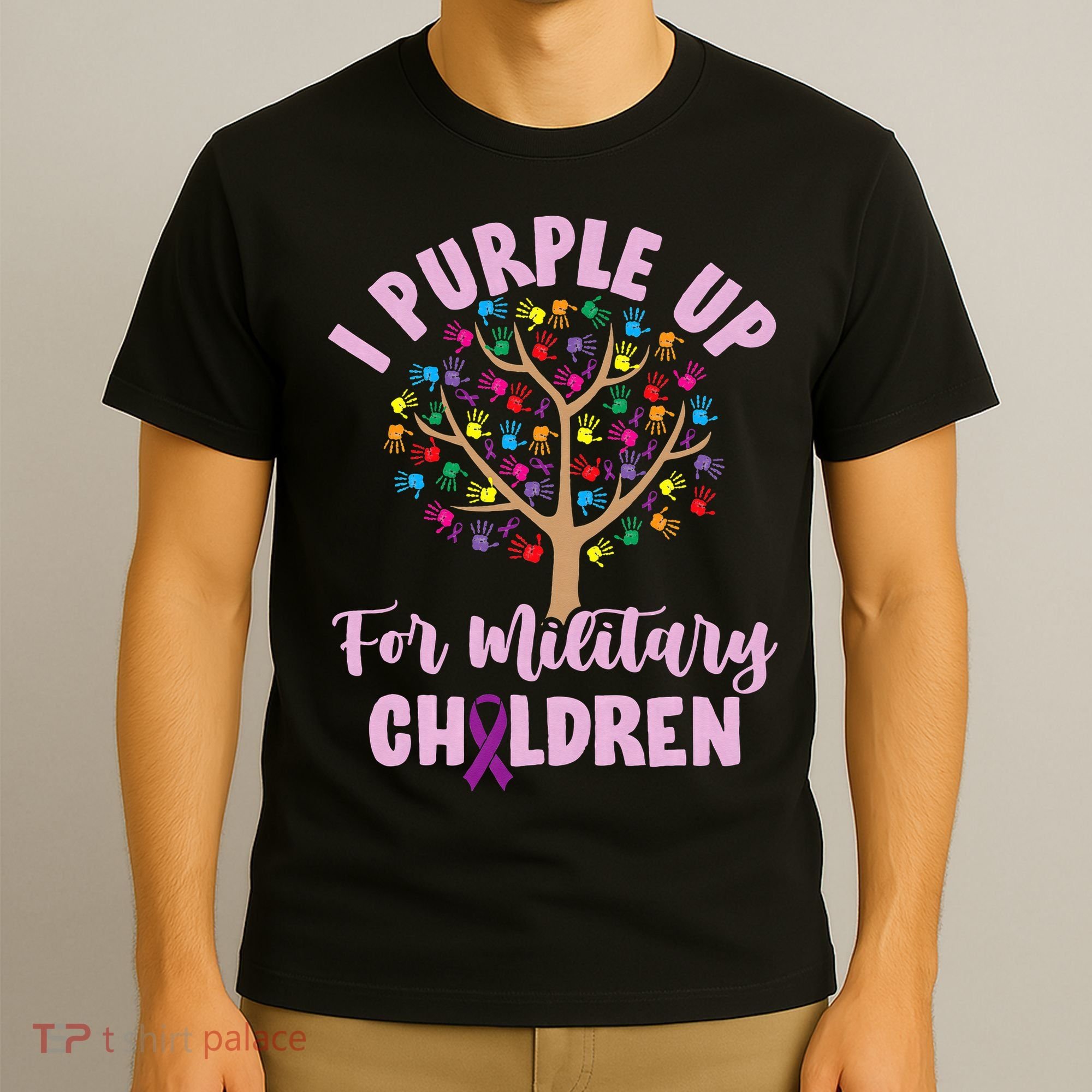 Purple Up For Military Children Tree Month Of Military Child T-Shirt