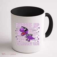 Purple Up For Military Dino Flag Cute April Coffee Mug thumb 1