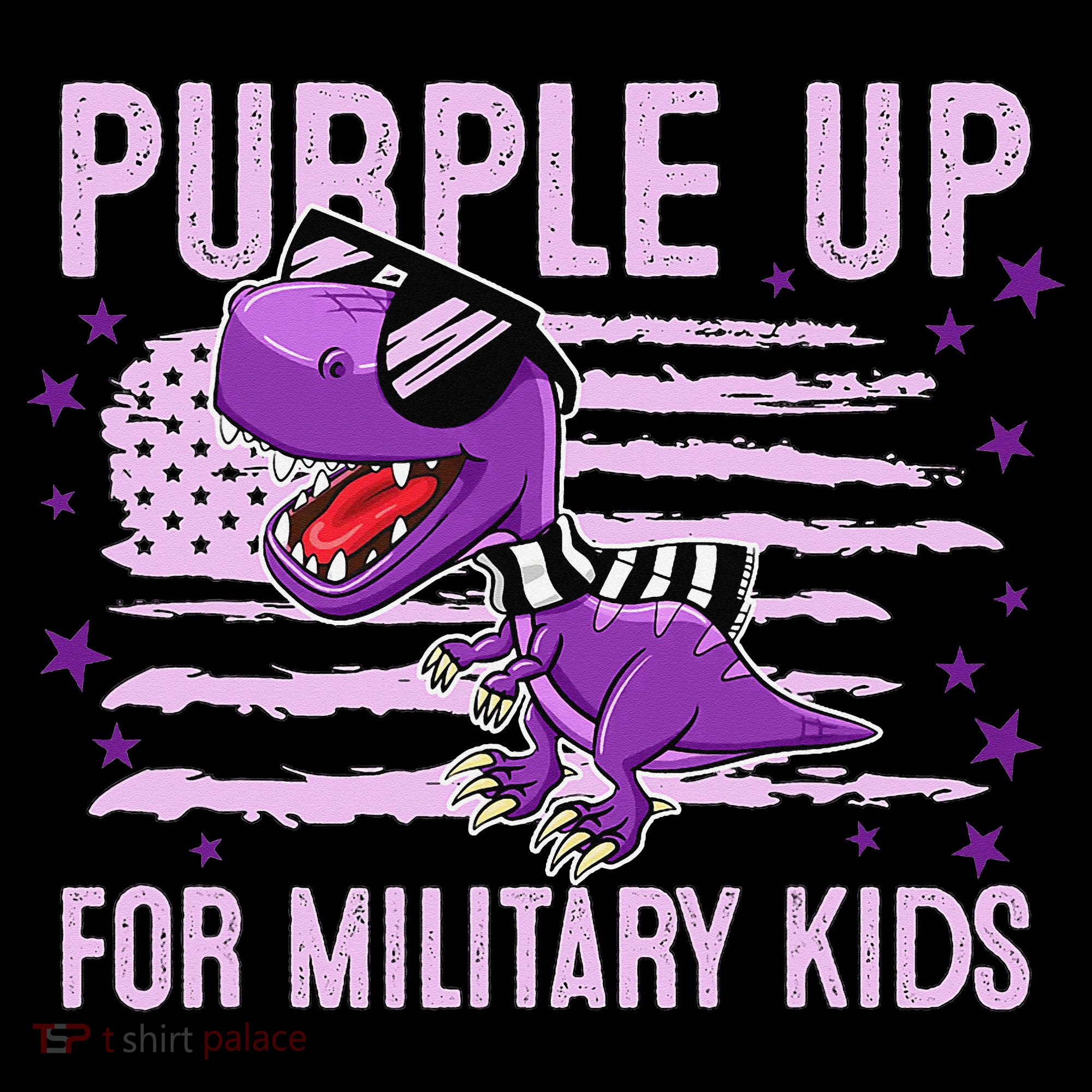 Purple Up For Military Dino Flag Cute April Coffee Mug