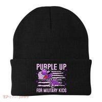 Purple Up For Military Dino Flag Cute April Beanie thumb 0