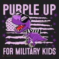 Purple Up For Military Dino Flag Cute April Beanie thumb 2