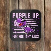 Purple Up For Military Dino Flag Cute April Coaster thumb 0