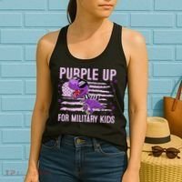 Purple Up For Military Dino Flag Cute April Women's Tank Top thumb 2