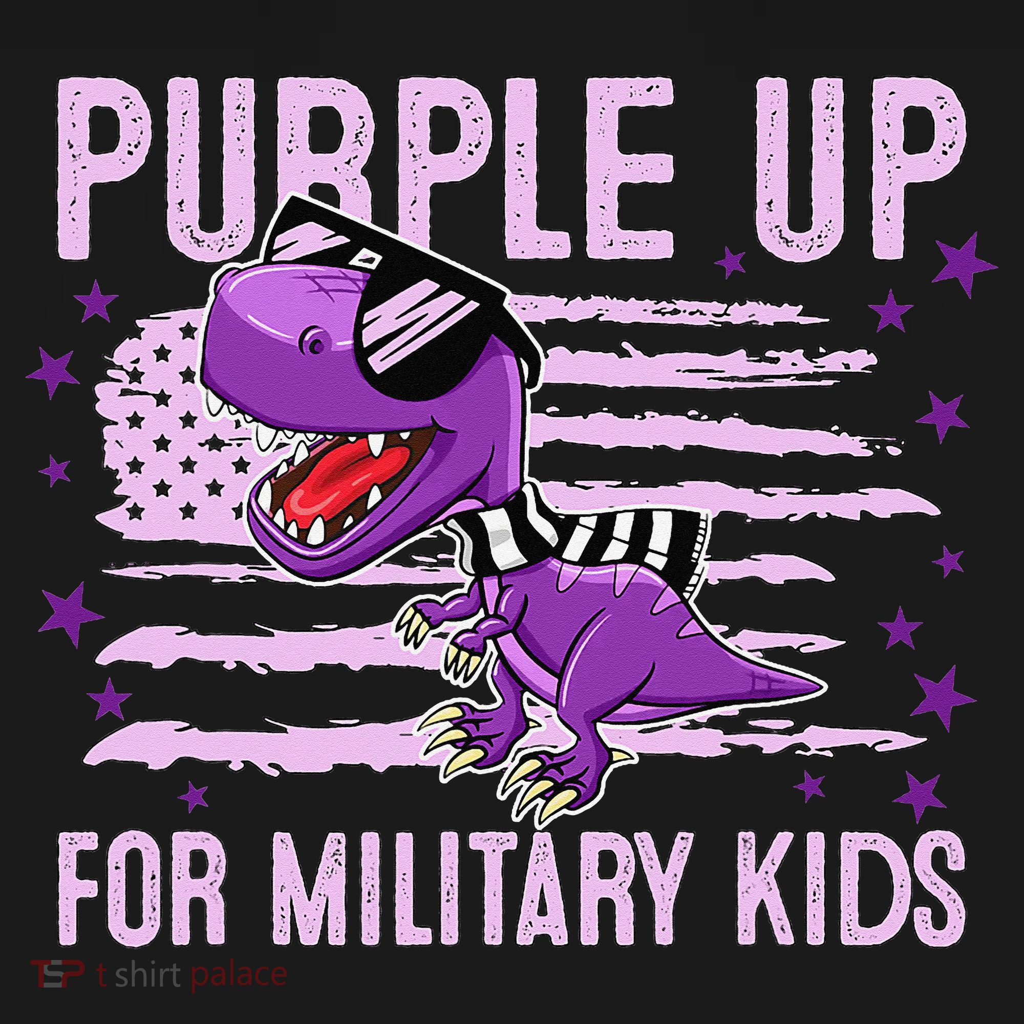 Purple Up For Military Dino Flag Cute April Women's Tank Top