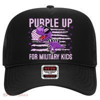 Purple Up For Military Dino Flag Cute April Hat thumb 0